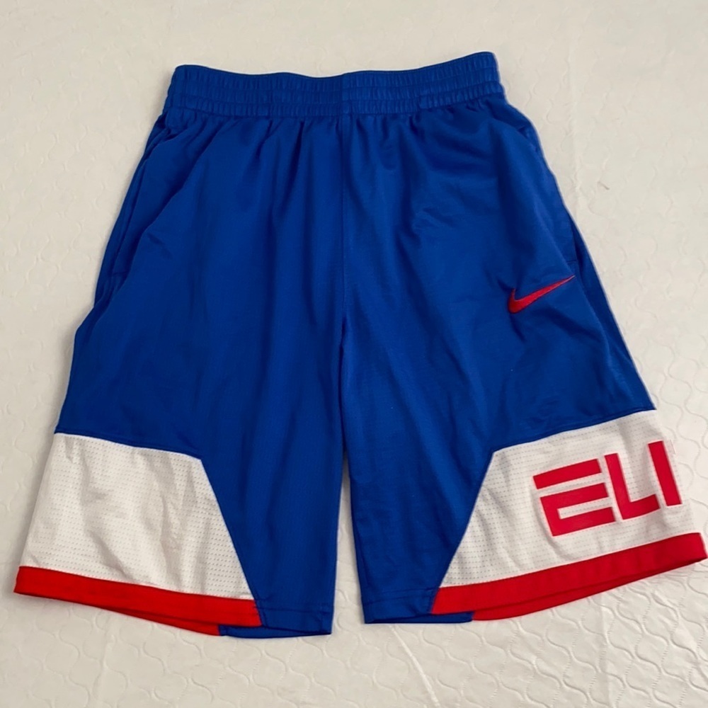Nike DriFit red blue mesh athletic shorts L